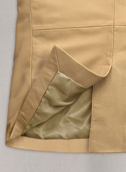 Soft Dark Beige Leather Blazer