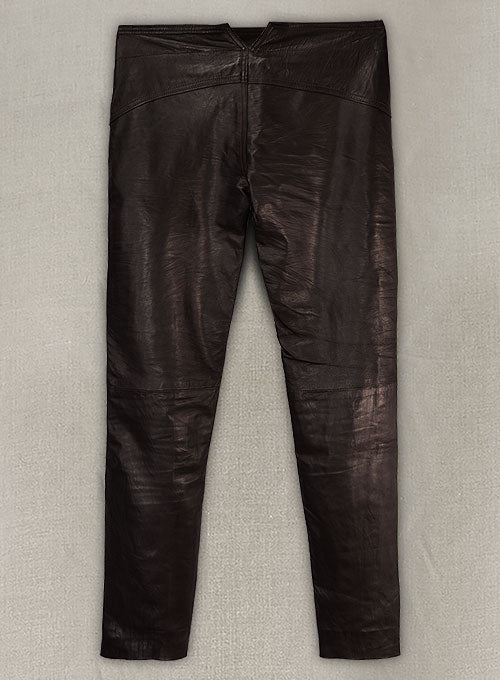 Soft Dark Brown Jim Morrison Leather Pants - LeatherCult