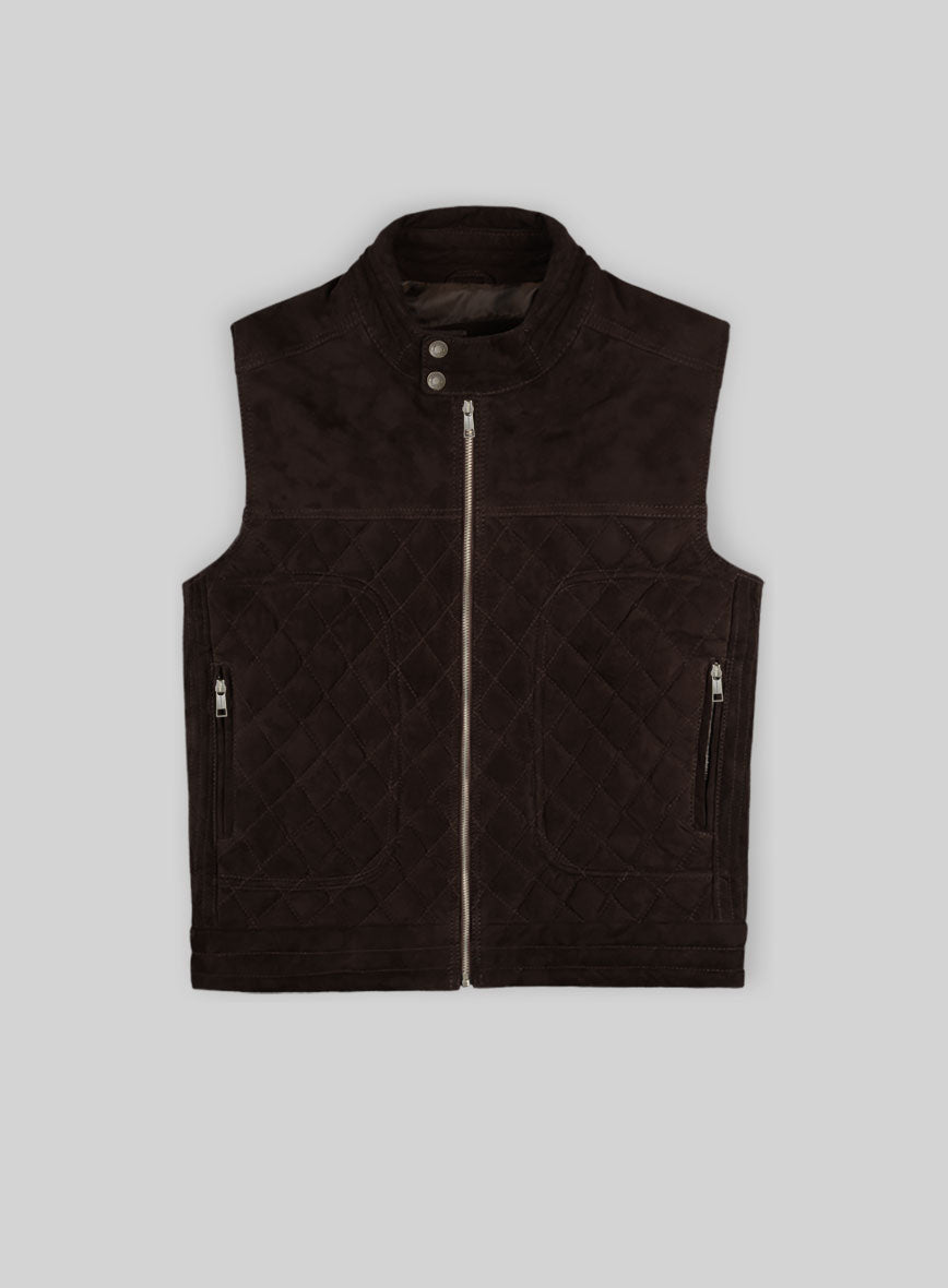 Soft Dark Brown Suede Leather Vest # 324