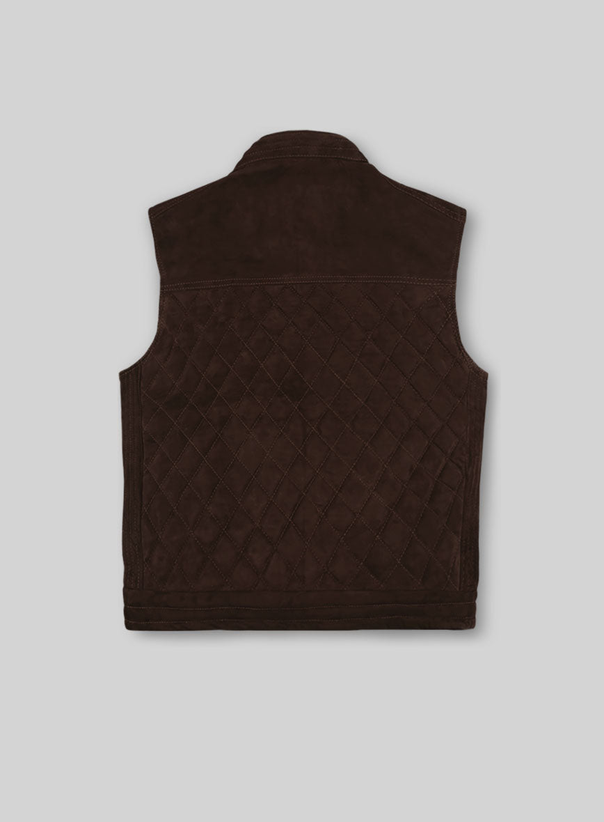 Soft Dark Brown Suede Leather Vest # 324