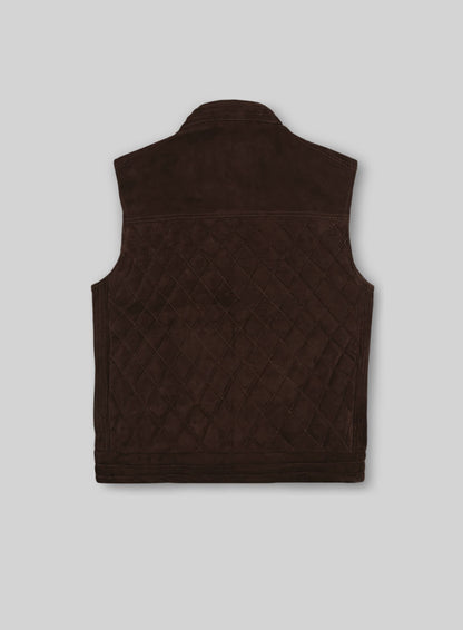 Soft Dark Brown Suede Leather Vest # 324