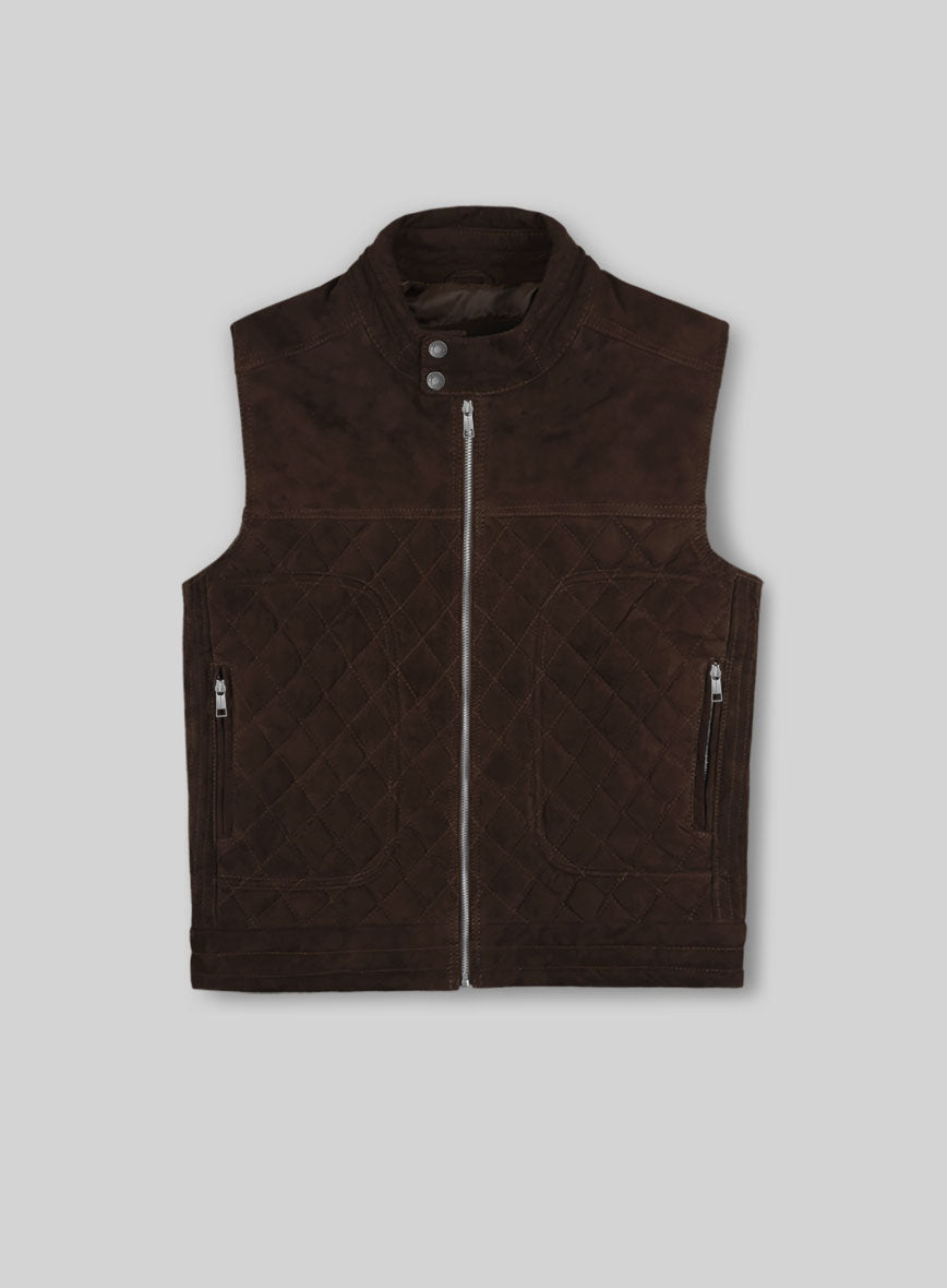 Soft Dark Brown Suede Leather Vest # 324