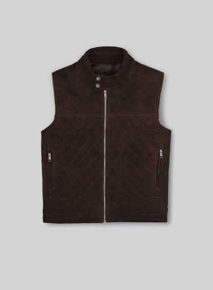 Soft Dark Brown Suede Leather Vest # 324