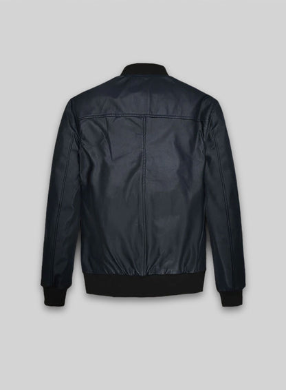 Soft Deep Blue John Cho Leather Jacket #2