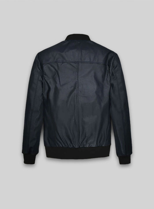 Soft Deep Blue John Cho Leather Jacket #2