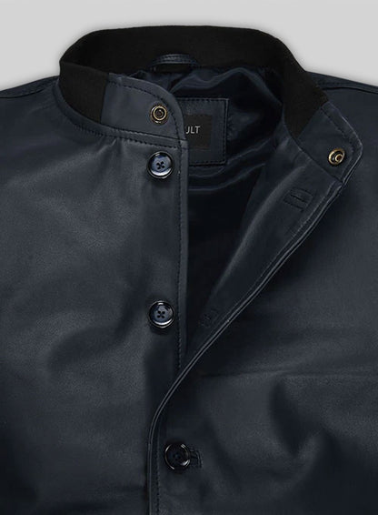Soft Deep Blue John Cho Leather Jacket #2