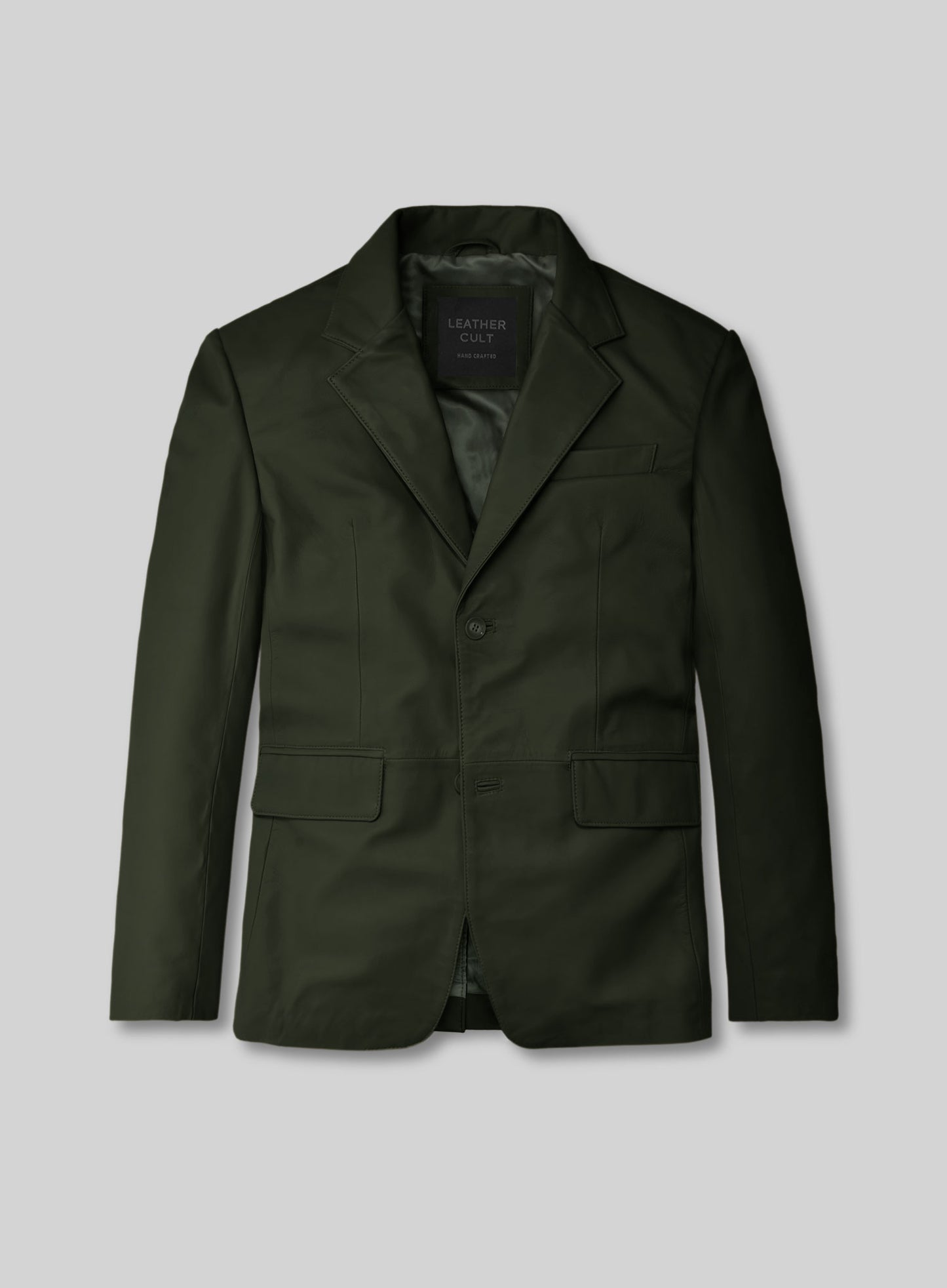 Soft Deep Olive Leather Blazer