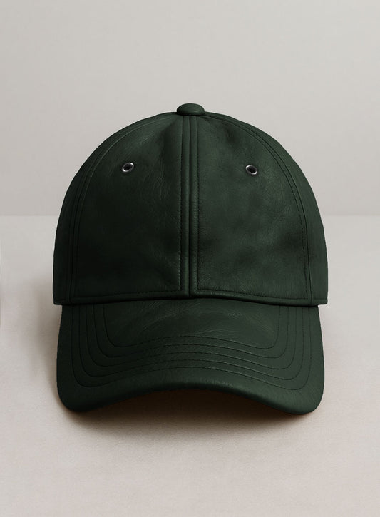 Olive Leather Sport Cap