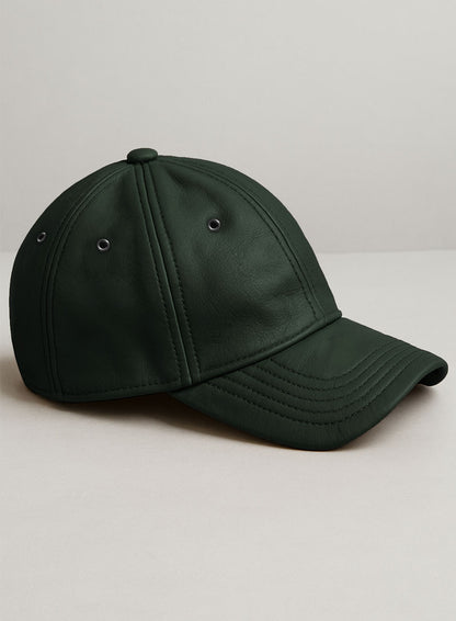 Olive Leather Sport Cap