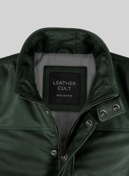 Soft Deep Olive Leather Jacket # 1000