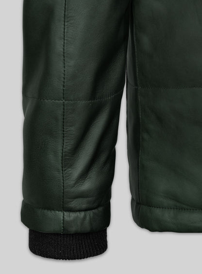 Soft Deep Olive Leather Jacket # 1000