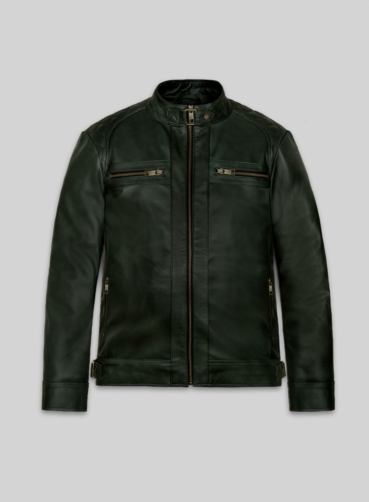 Soft Deep Olive Leather Jacket # 653