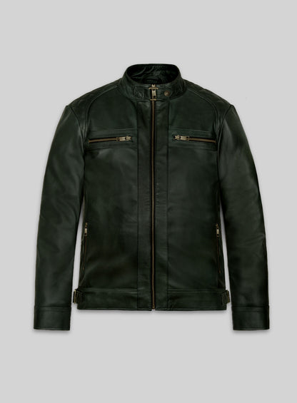 Soft Deep Olive Leather Jacket # 653