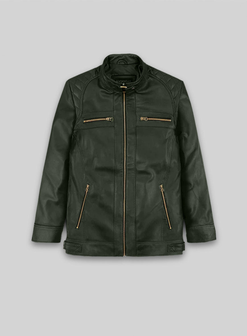 Soft Deep Olive Leather Jacket # 653