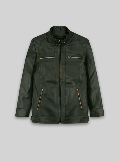 Soft Deep Olive Leather Jacket # 653