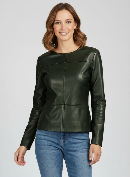 Soft Deep Olive Leather Top Style # 63