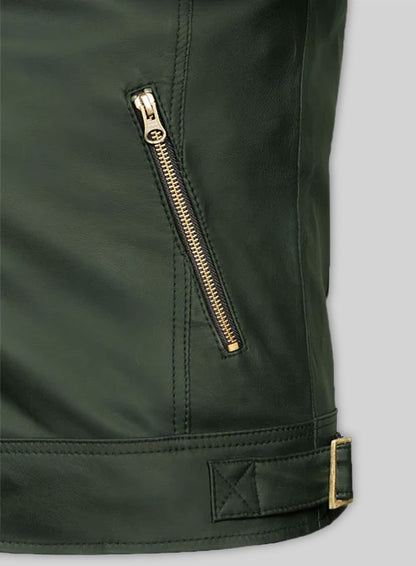 Soft Deep Olive Leather Jacket # 653