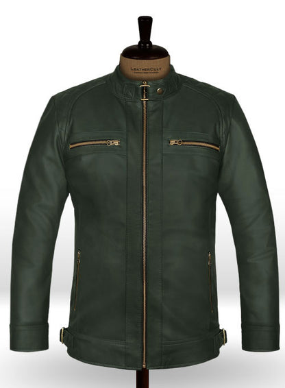 Soft Deep Olive Leather Jacket # 653 - LeatherCult