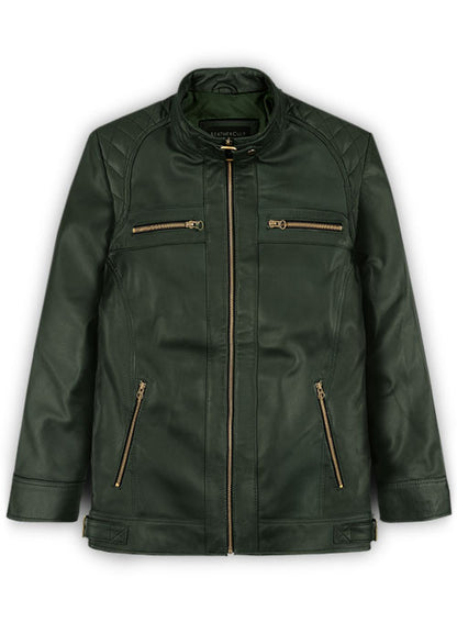Soft Deep Olive Leather Jacket # 653 - LeatherCult