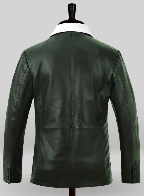 Soft Deep Olive Wax Hampton Leather Blazer - LeatherCult