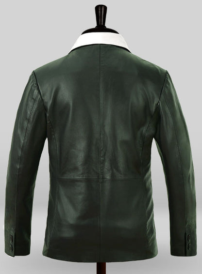Soft Deep Olive Wax Hampton Leather Blazer - LeatherCult