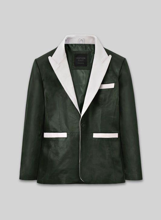 Soft Deep Olive Wax Hampton Leather Blazer