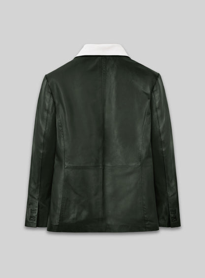 Soft Deep Olive Wax Hampton Leather Blazer