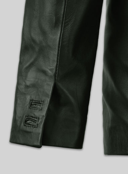 Soft Deep Olive Wax Hampton Leather Blazer