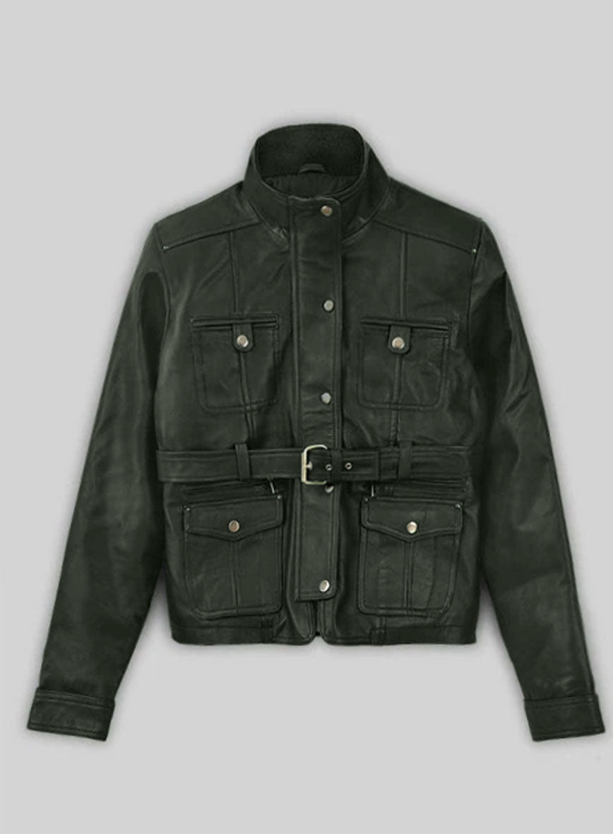 Soft Deep Olive Wax Rachel Weisz Whistleblower Leather Jacket