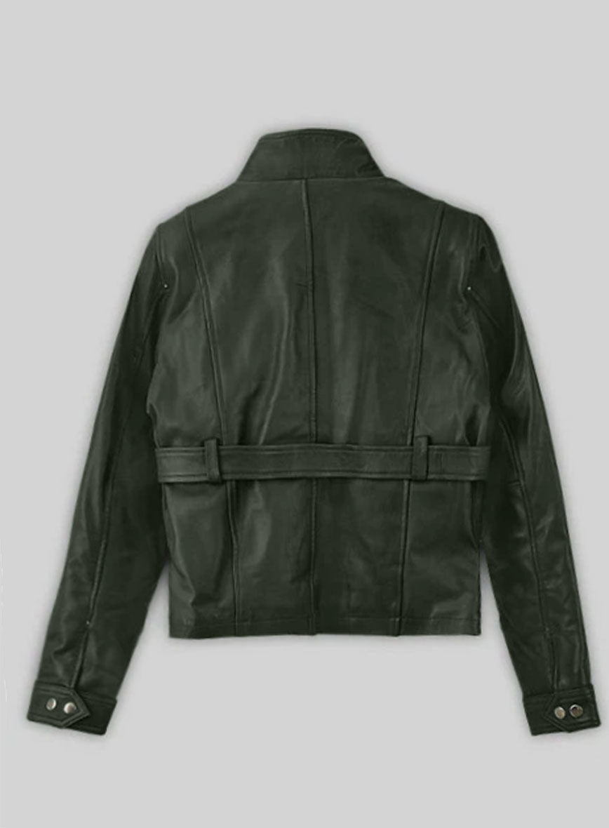 Soft Deep Olive Wax Rachel Weisz Whistleblower Leather Jacket