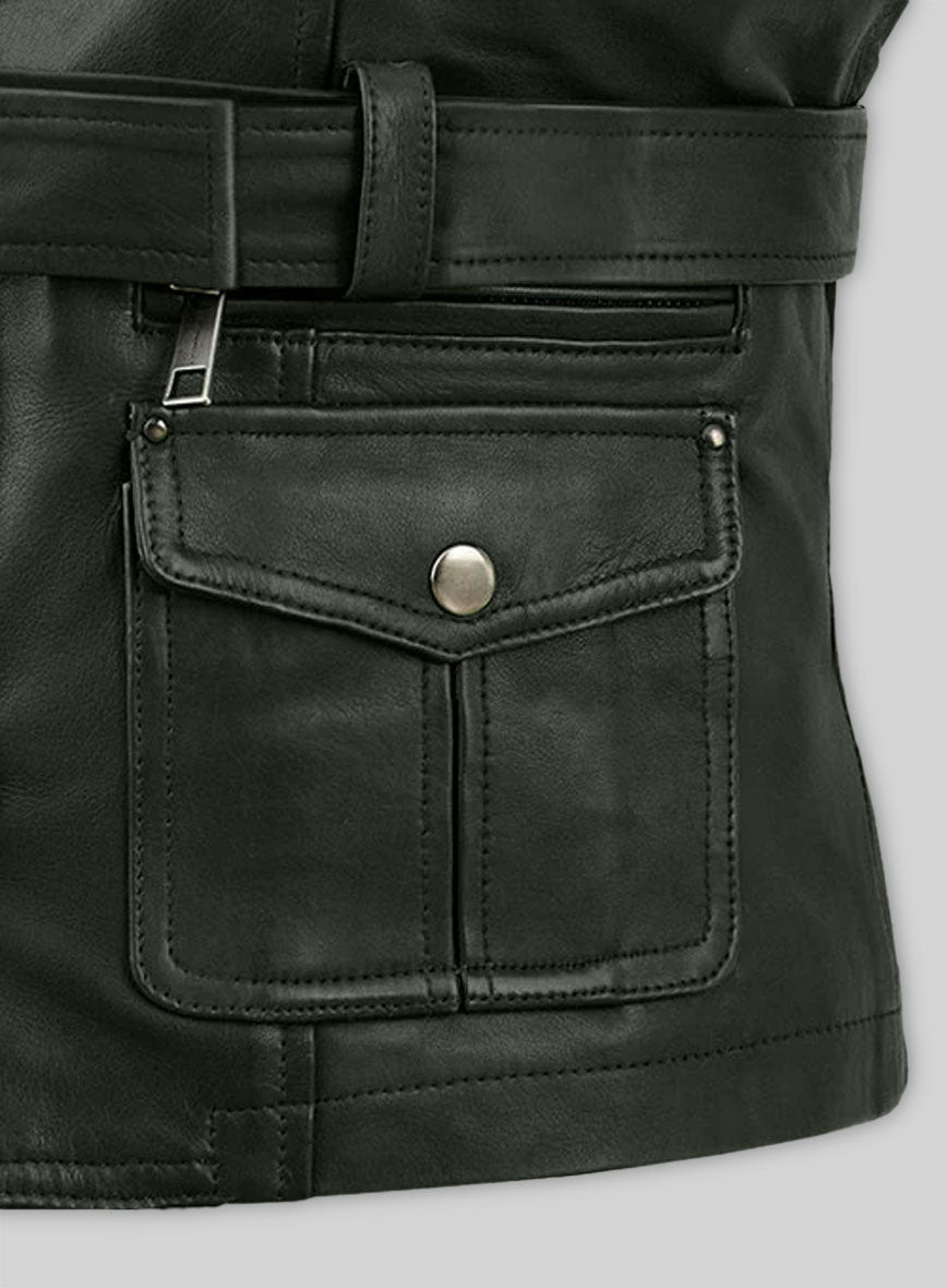 Soft Deep Olive Wax Rachel Weisz Whistleblower Leather Jacket