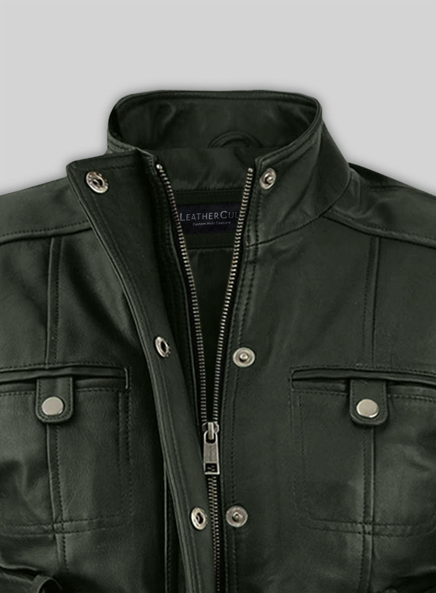 Soft Deep Olive Wax Rachel Weisz Whistleblower Leather Jacket