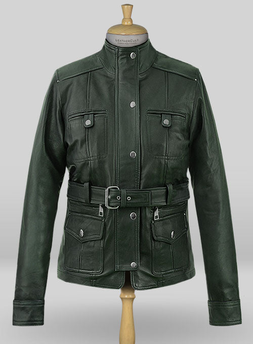 Soft Deep Olive Wax Rachel Weisz Whistleblower Leather Jacket - LeatherCult