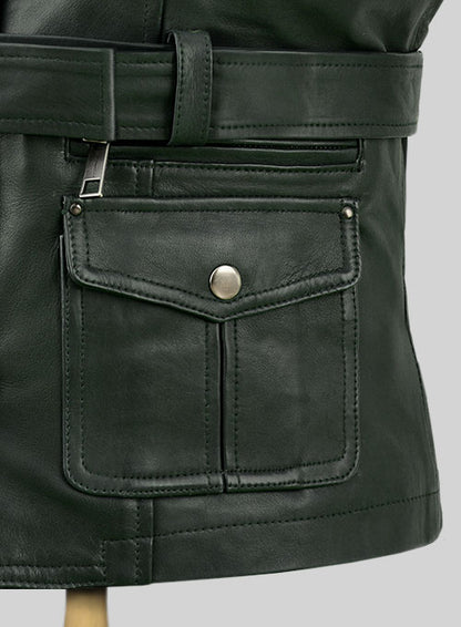 Soft Deep Olive Wax Rachel Weisz Whistleblower Leather Jacket - LeatherCult