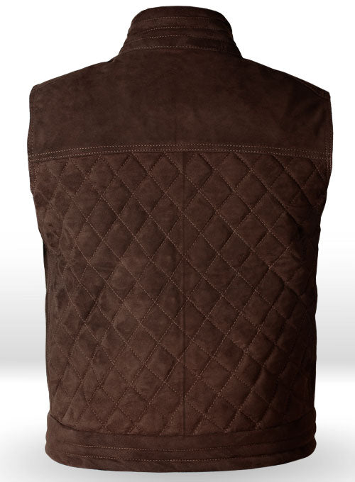 Soft Dark Brown Suede Leather Vest # 324 - LeatherCult
