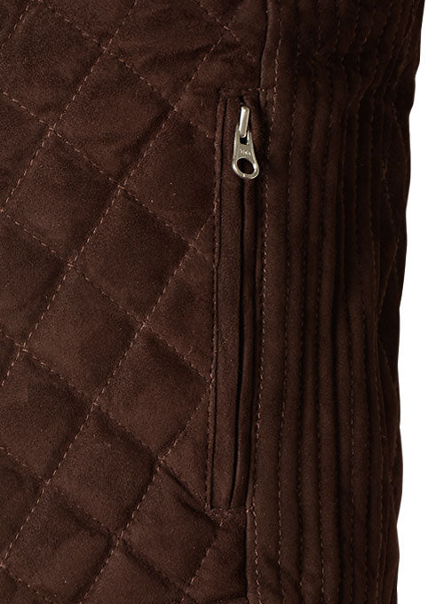 Soft Dark Brown Suede Leather Vest # 324 - LeatherCult