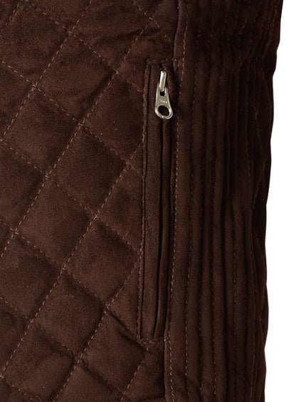 Soft Dark Brown Suede Leather Vest # 324 - LeatherCult