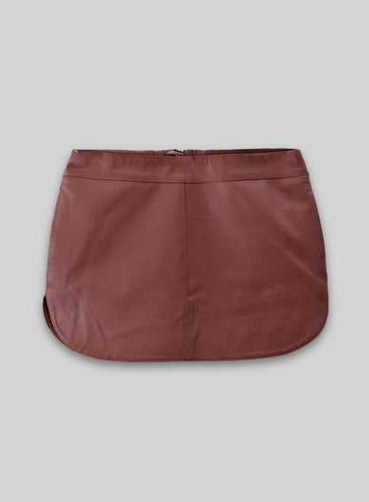 Soft Fermented Burgundy Hilary Duff Leather Skirt