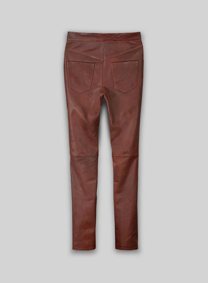 Soft Fermented Burgundy Zoey Leather Pants