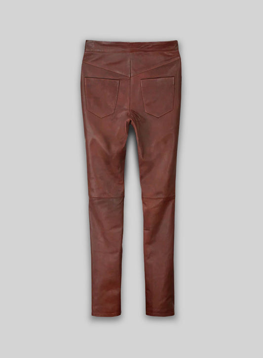 Soft Fermented Burgundy Zoey Leather Pants
