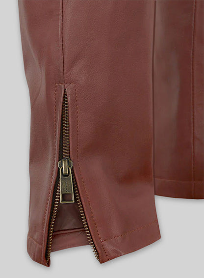 Soft Fermented Burgundy Zoey Leather Pants