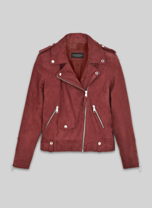 Soft French Red Suede Meghan Markle Leather Jacket