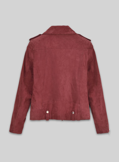Soft French Red Suede Meghan Markle Leather Jacket