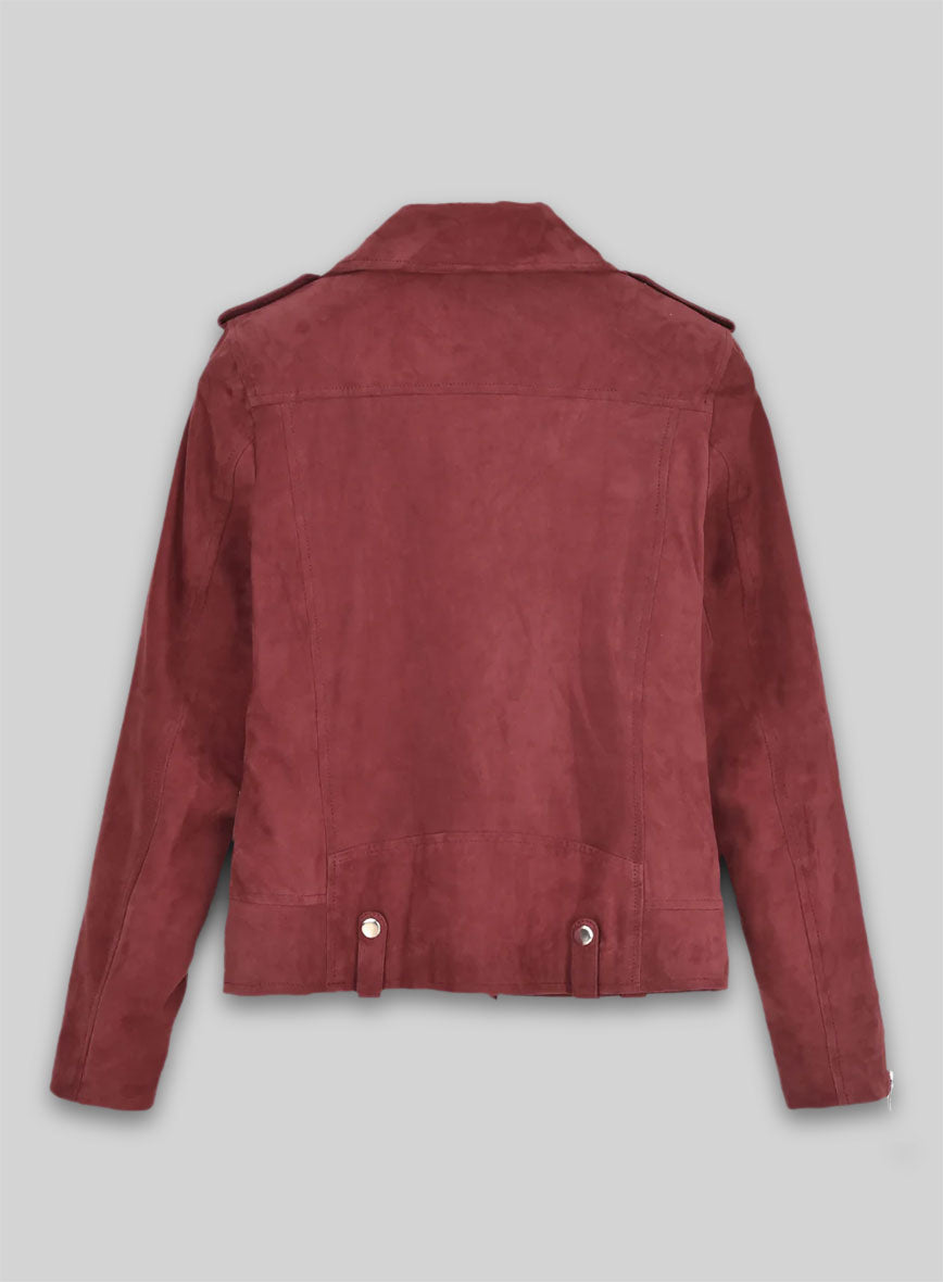 Soft French Red Suede Meghan Markle Leather Jacket