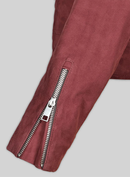Soft French Red Suede Meghan Markle Leather Jacket