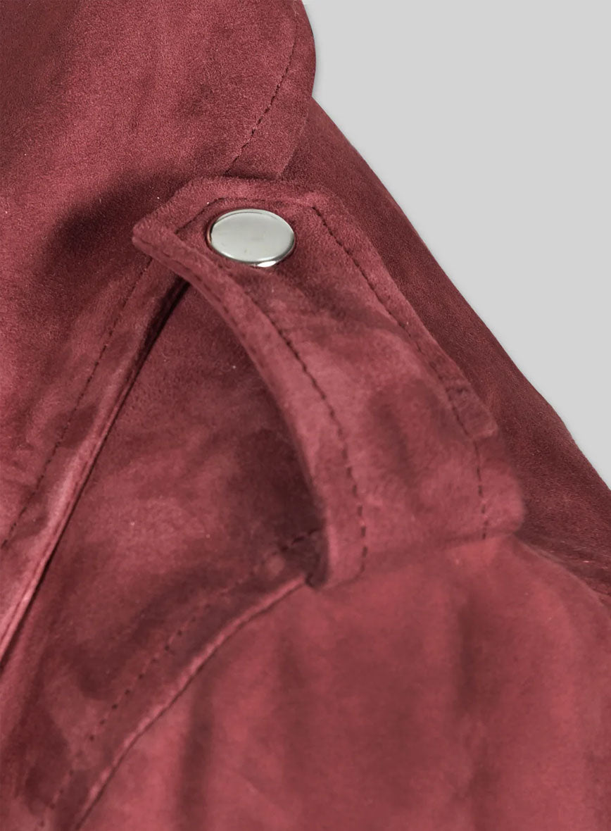 Soft French Red Suede Meghan Markle Leather Jacket