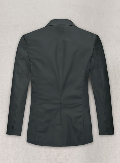 Soft Gray Leather Blazer - LeatherCult