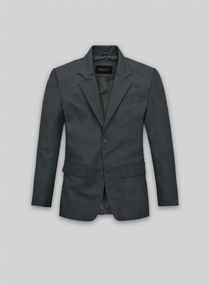 Soft Gray Leather Blazer
