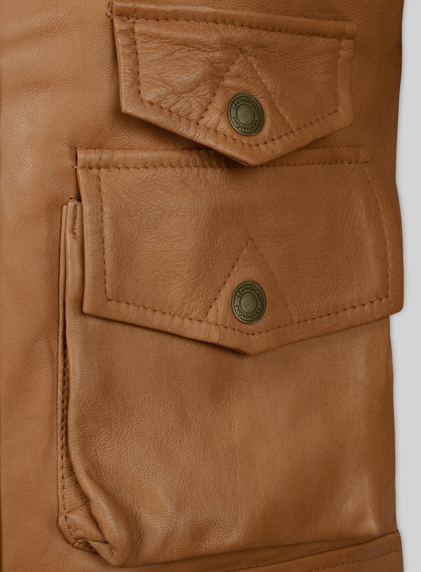 Soft Hunter Tan Washed & Wax Leather Jacket # 235