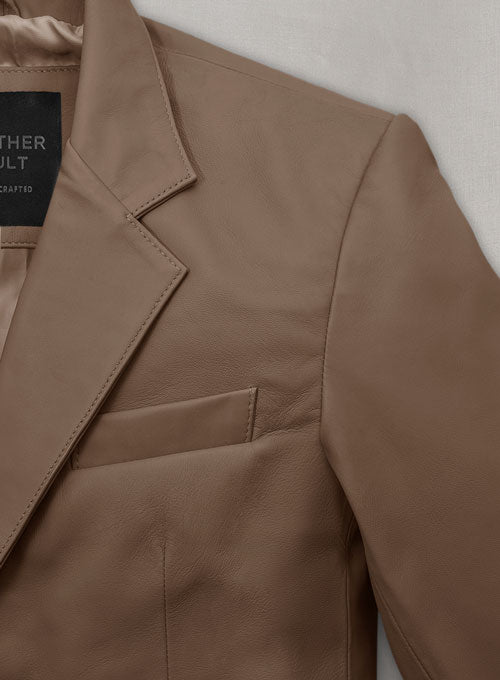 Soft King Brown Leather Blazer - LeatherCult